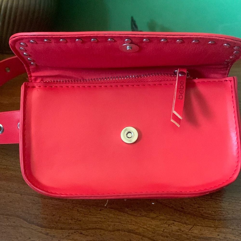 NWT BeBe Red Studded Fanny Bag - Picture 5 of 8